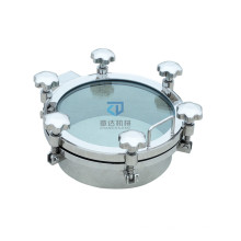 Flange Manway 250-500mm round manwau Stainless Steel visible glass manway  manhole cover